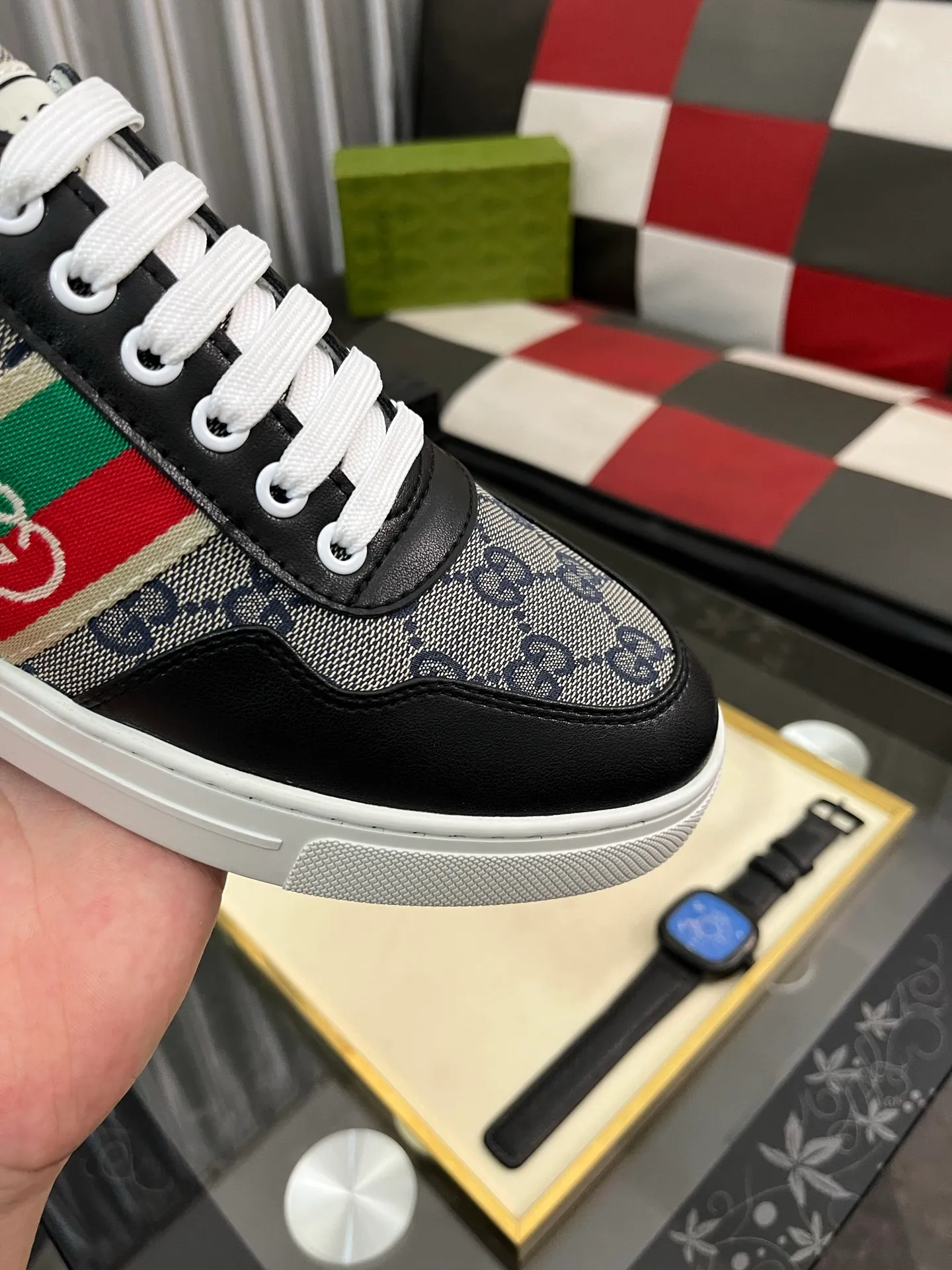 Men's shoes 💰440⌚️⌚️ (GUCCI) Men's casual shoes from Gucci's official website, the same style, the upper is made of cowhide with imported new brand elements Gucci, showing a good atmosphere, simple design, super versatile, 🐑 leather lining, air-cushion rubber outsole, size 38-443️⃣ colors available